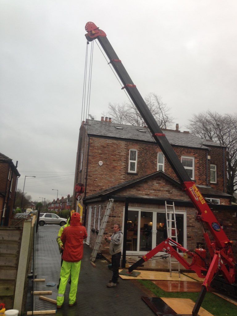 extensionsbuilt's tweet image. Craning in the glass to finish a rear canopy, to finalise the customers personally design, all fabricated on site.