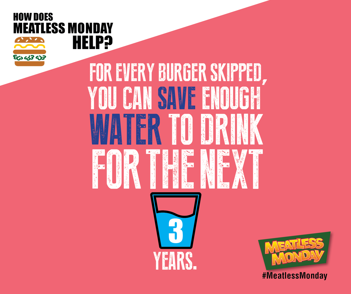 MeatlessMonday's tweet photo. Every meatless meal makes a difference! #MeatlessMonday #SaveWaterEatPlants https://t.co/oFRlIOB13T