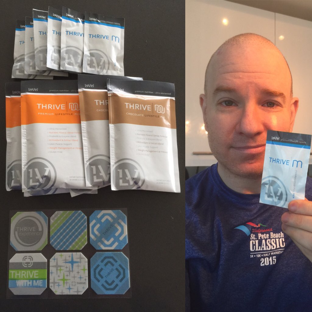 JoshRachlis's tweet photo. Day 1 of energy-boosting #ThrivebyLevel. Hope it grows hair too. I'll report at https://t.co/rKV6JAzTyN #ThriveOn https://t.co/2el24E3WUX