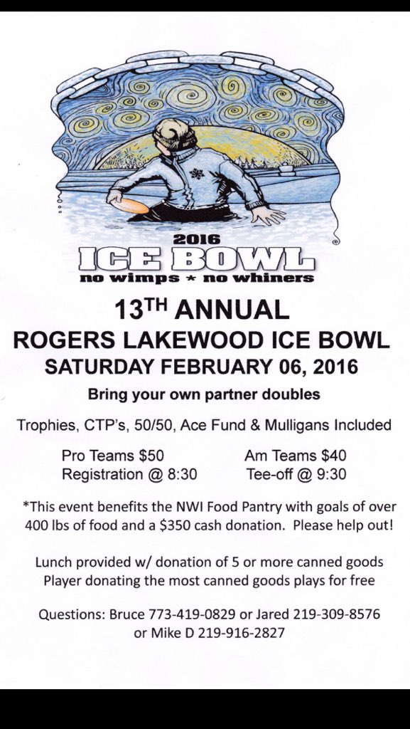 DunelandDisc's tweet image. Here is the info for the ice bowl  #DiscGolf #growthesport #nowimpsnowhiners #2016