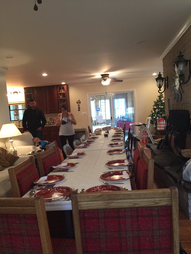 @MissAntrim2: Christmas get together today at in the Poconos! Addison set the entire table for everyone!!!
