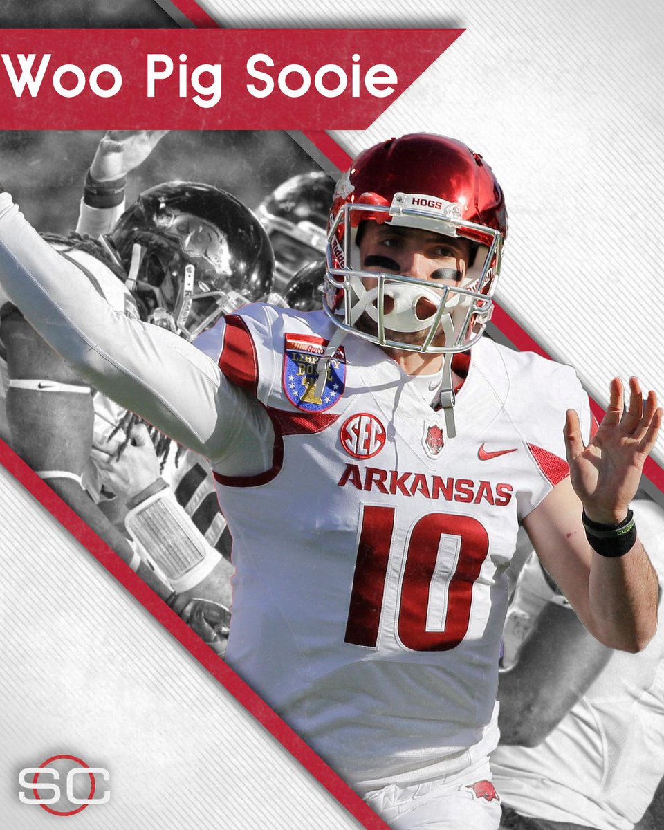 SportsCenter's tweet photo. Arkansas wins its 3rd straight bowl game, taking down Kansas State in the Liberty Bowl, 45-23. https://t.co/II4J99rIZM
