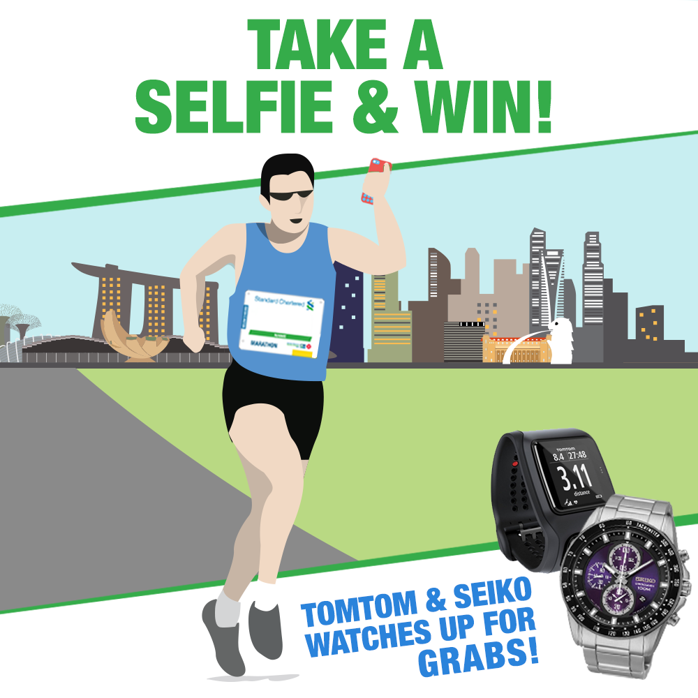 SG_marathon's tweet image. Take a selfie in your #SCMS2015 singlet on your run, &amp;amp; win a SEIKO/TomTom watch! Head to Facebook for the giveaway!