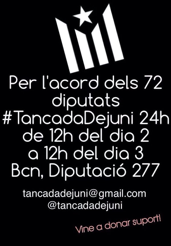 dnicatala's tweet photo. #Bondia @20dl_cat @cupnacional @JuntsPelSi us demanem 1 #AcordiGovern fort i estable!
#TancadaDejuni @tancadadejuni https://t.co/BsiynApR8g