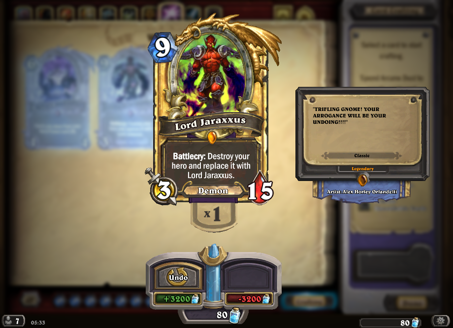 Destructor13HS's tweet photo. Plus d'un an après le héro démoniste gold, il fallait bien que je me le craft  :D @HearthNews_FR @Cubitus591 https://t.co/pD7I7ArzqN