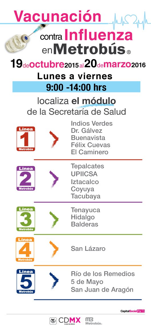 MetrobusCDMX's tweet photo. Personal de @S_SaludCDMX realiza campaña de vacunación contra #Influenza en estaciones de #MetrobusCDMX https://t.co/78iQq9wbDM