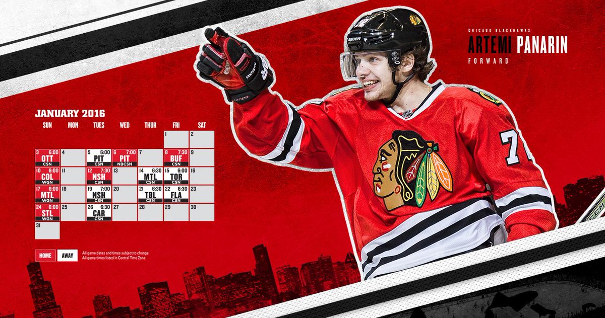 Celebrate 2016 with the new Panarin desktop wallpaper featuring the January schedule! - sot.ag/4FR8t