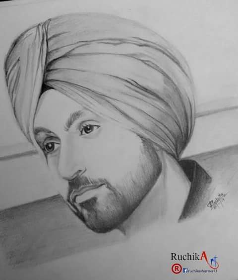 Let's Draw a Diljit Dosanjh Sketch with pencil. - YouTube