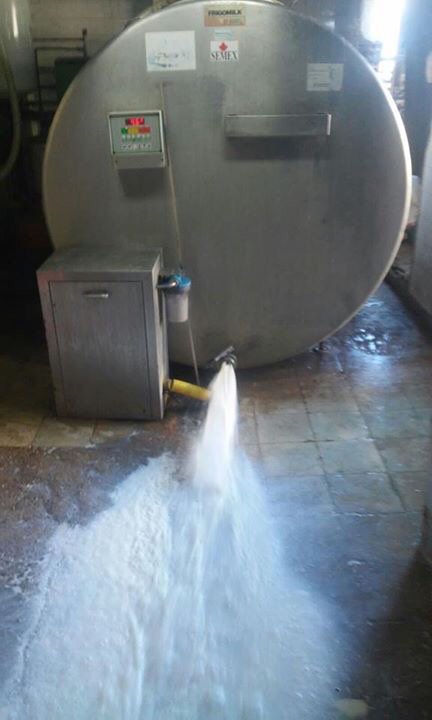 rrholstein's tweet image. Sat Gutierrez de Peralta (Navarra), tirando la leche. llevan desde el día 1 sin comprador para la leche.