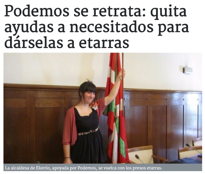 La "emergencia social" para Bildu y Podemos: darle ayudas a familiares de presos de ETA. esdiario.com/381749827/Pode…