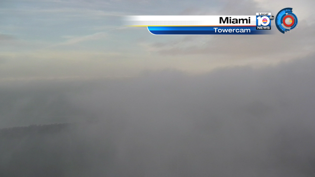 FOGGY START - Fog spreading across north Miami-Dade. Low clouds will lift through the AM after some heating. https://t.co/HzUL92MfIH