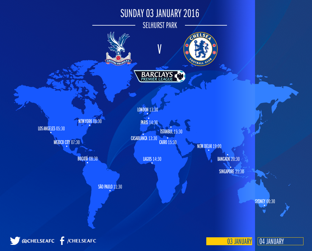 We face Palace at 1.30pm UK time. Where in the world are you watching? #CFC, image size:1024x824