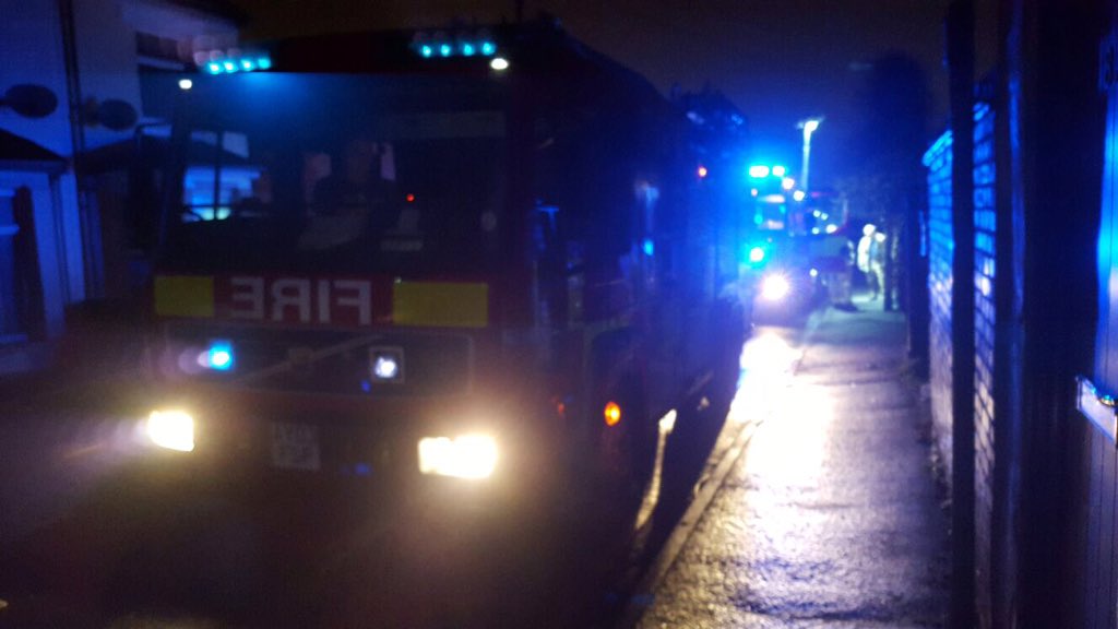 LowestoftFire's tweet photo. Fire in Lowestoft early hours of the morning. We need our fire service #saveourengine #stopcuts #cutscostlives https://t.co/99YVKKSf77