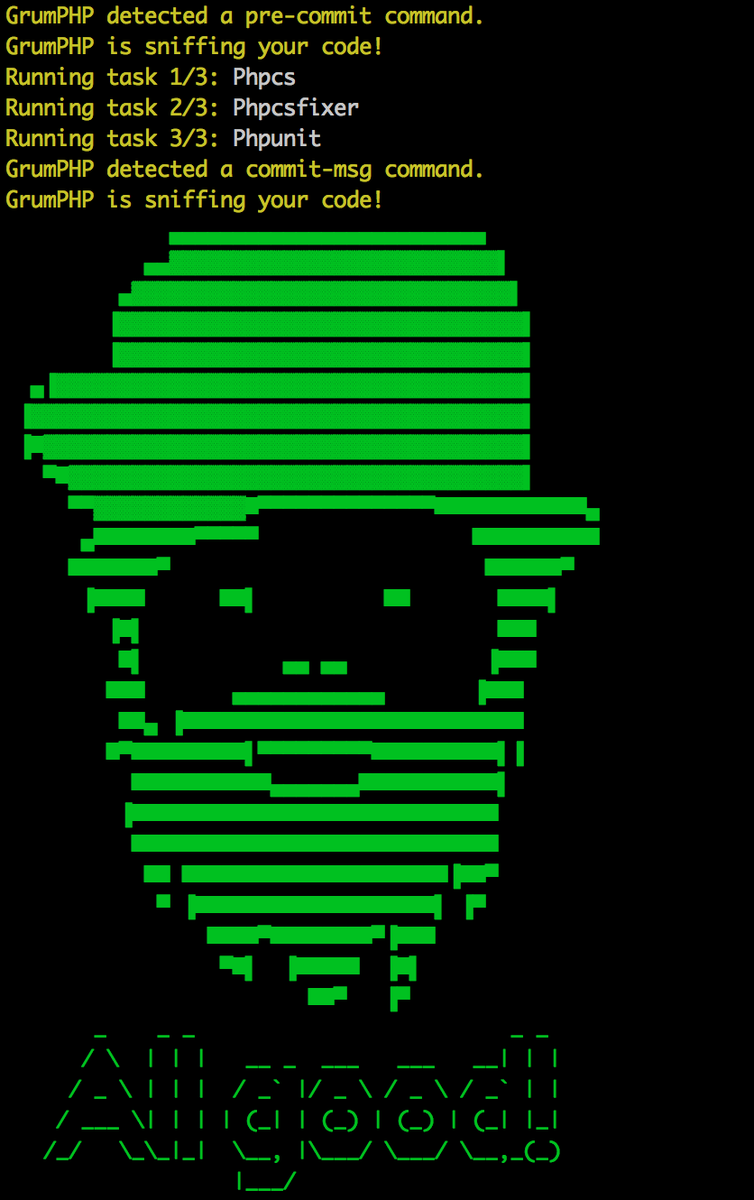 bobbyshaw's tweet photo. Using @GrumPhp is hella satisfying. https://t.co/g8BzWYwbF4