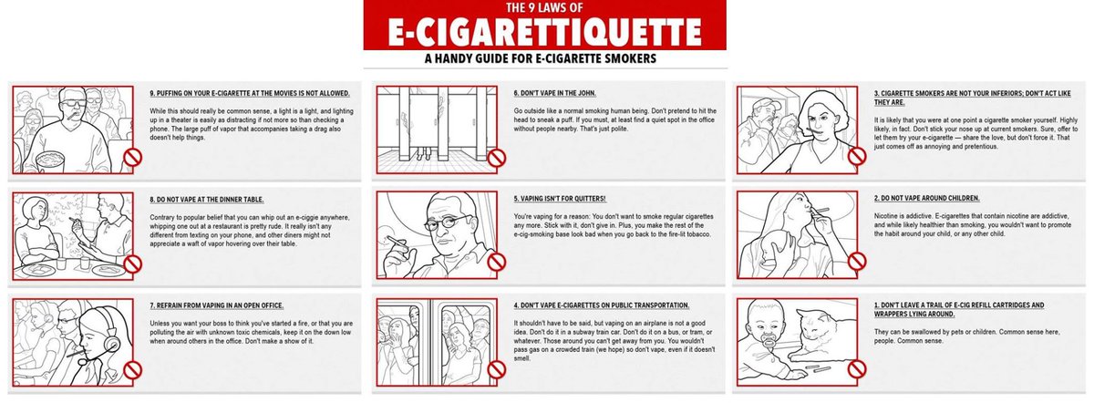 KoreMods's tweet image. 9 laws of ecigarettiquette. A handy vaping guide.Like and share with fellow vapers. #vapelife #vapingguide