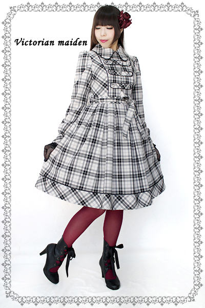 Victorian maiden ブリティッシュチェック ローズワンピース Victorian maiden ブリティッシュチェック ローズワンピース British