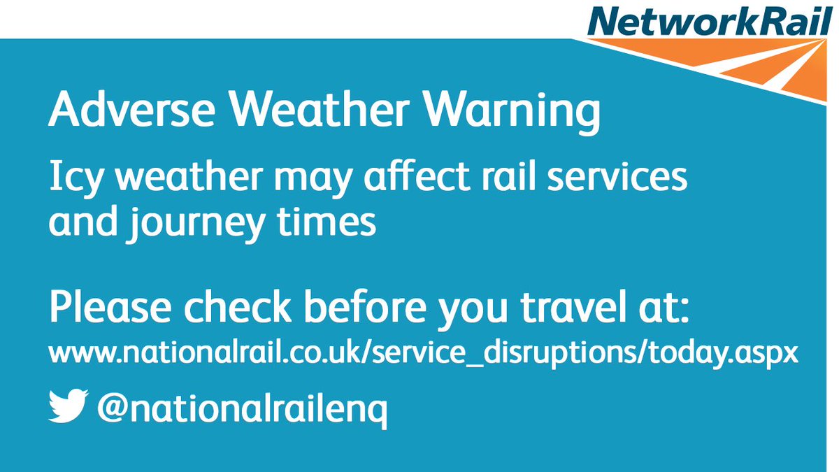 #UKSnow Please check before you travel as rail services may be affected by adverse weather.