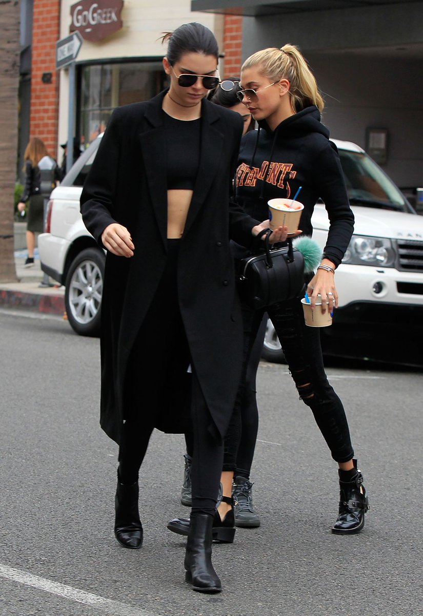 Hailey Baldwin with Kendall Jenner at Sadelle's February 11, 2016 – Star  Style