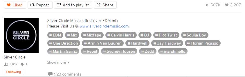 Thanks #EDM fans! <a href="/MartinGarrix/">MARTIN GARRIX</a> <a href="/souljaboy/">Soulja Boy (Draco)</a> <a href="/arminvanbuuren/">Armin van Buuren</a> <a href="/HARDWELL/">Hardwell</a> <a href="/Zedd/">Zedd</a> <a href="/CalvinHarris/">Calvin Harris</a> EDMMix1 crossed 0.5 m plays
