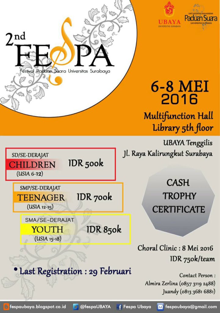 Yuk buruan daftarkan tim paduan suara kalian