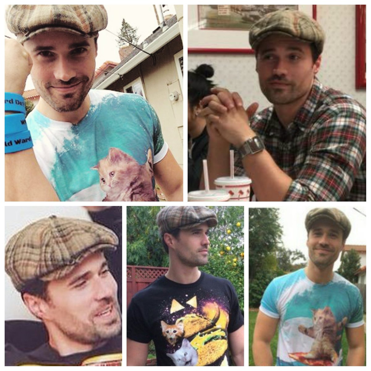 Ezriela's tweet photo. It wouldn't be #NationalHatDay without a tribute to @IMBrettDalton's AWESOME flat cap! 🎩🙌 #KeepOnRockinIt 👌 https://t.co/EU55ByPOSR