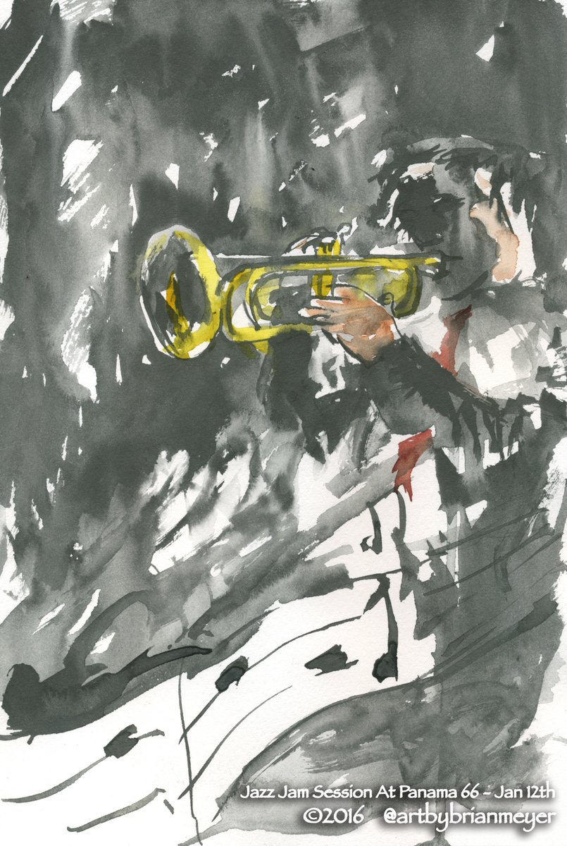 ArtByBrianMeyer's tweet photo. Watercolors of #JazzJam #Jazz #music #SanDiego #BalboaPark @CastellanosJazz @panama66sd https://t.co/lAdLyqD74U https://t.co/U6wFuOfX1u