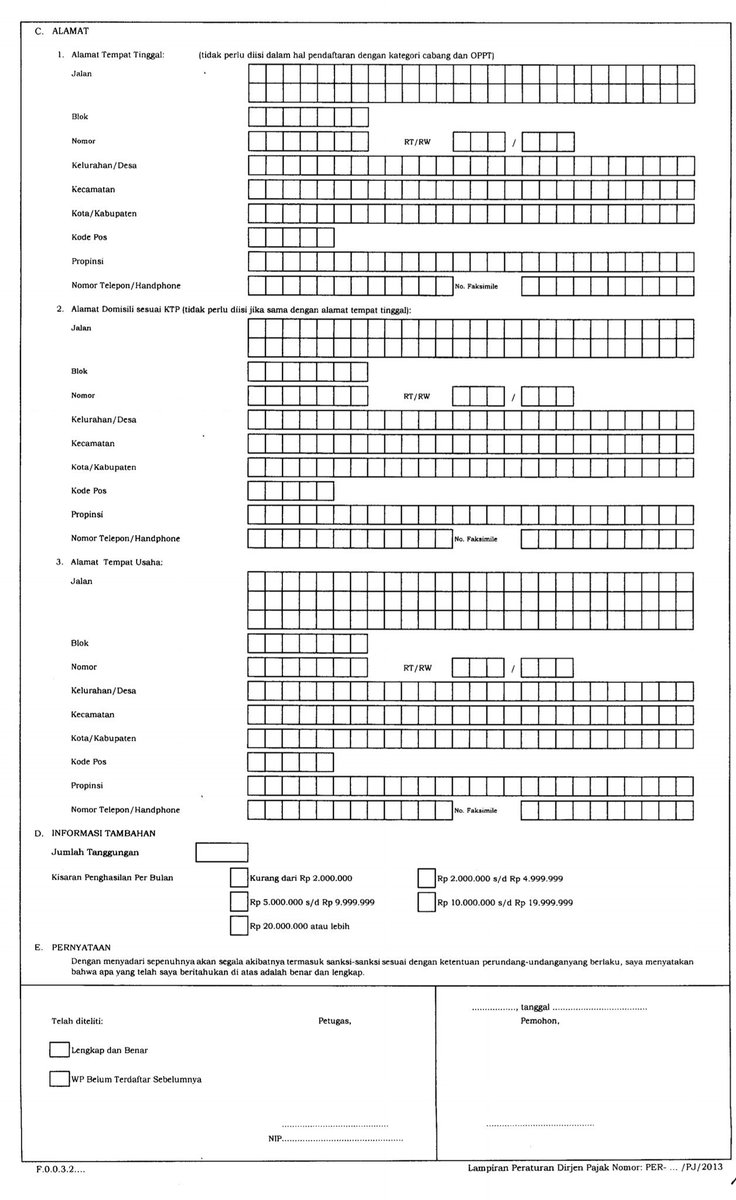 Contoh Formulir Npwp Pribadi - Job Seeker