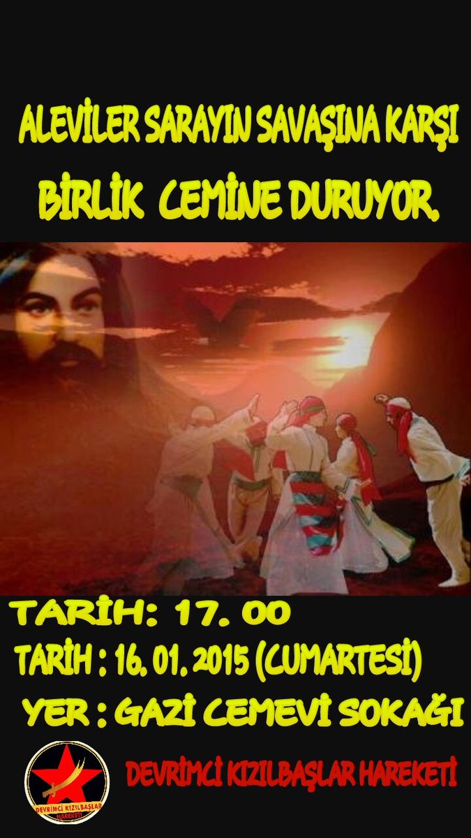 CapsGazi's tweet photo. #Aleviler  sarayın savaşına karşı birlik #Cemine  duruyor.
Bugün saat 17:00  da #gazi  cemevi sokağında https://t.co/Fz0aAubflM