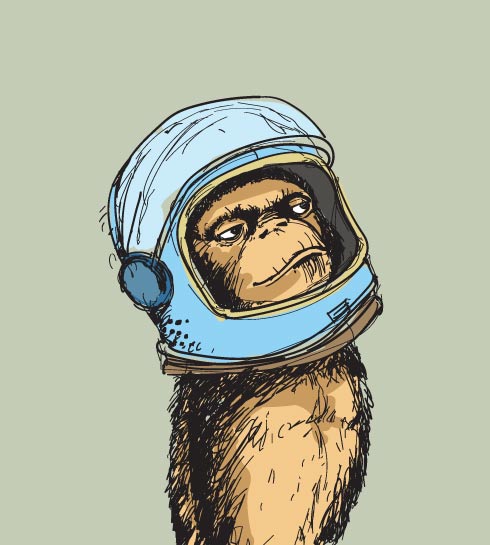 Space monkey. Обезьяна в скафандре. Обезьяна космонавт. Мартышки в космосе. Шимпанзе космонавт.