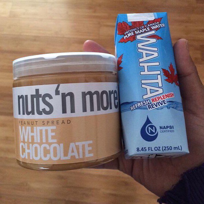 White Chocolate #nutsnmore #nutnation #cleancheat #tasty #fitfam #fitspo with <a href="/drinkwahta/">Wahta Maple Water</a> #maplewater #drinkwahta #…