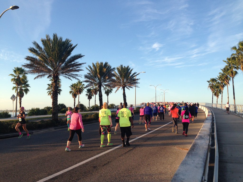 __AmandaMorales's tweet photo. Runners are making it up the bridge for the 13th annual Ringling Bridge Run hosted by @srqymca #ringlingbridgerun https://t.co/w2lj1U81DT