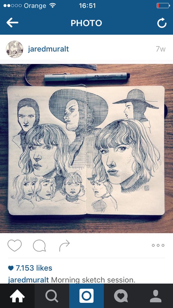 LamuseArtiste's tweet photo. This is gorgeous. It's by #jaredmuralt ... I aspire to #sketch like this #oneday #portrait #quick #study #pen #art https://t.co/PrTjH1DuM4