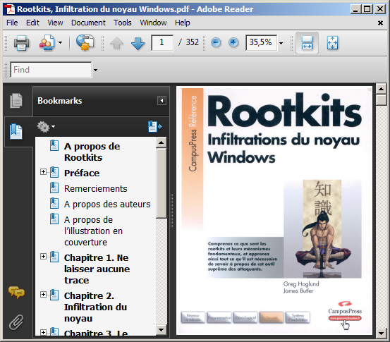 Xylit0l's tweet photo. Après 10 ans, la version FR de "Rootkits, infiltration du noyau Windows" est enfin disponible en eBook #scenerelease https://t.co/hYjP1wMVfQ