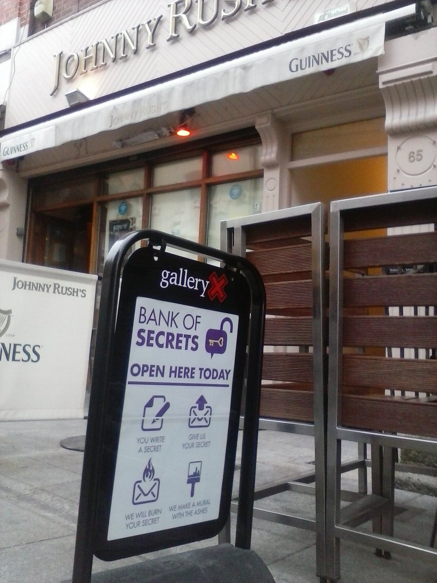 SecretsBank's tweet photo. Bank of Secrets is open. 1st Floor, 65 South William St. Look out for our sign #BankofSecrets https://t.co/DgTPlQD3Rf