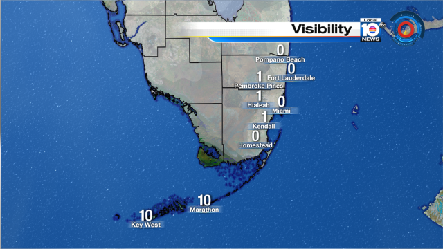 DENSE FOG - Dangerous situation for drivers as visibility across South Florida are down to 0 mile. #Fog #Flwx https://t.co/nYOiyBzGaG