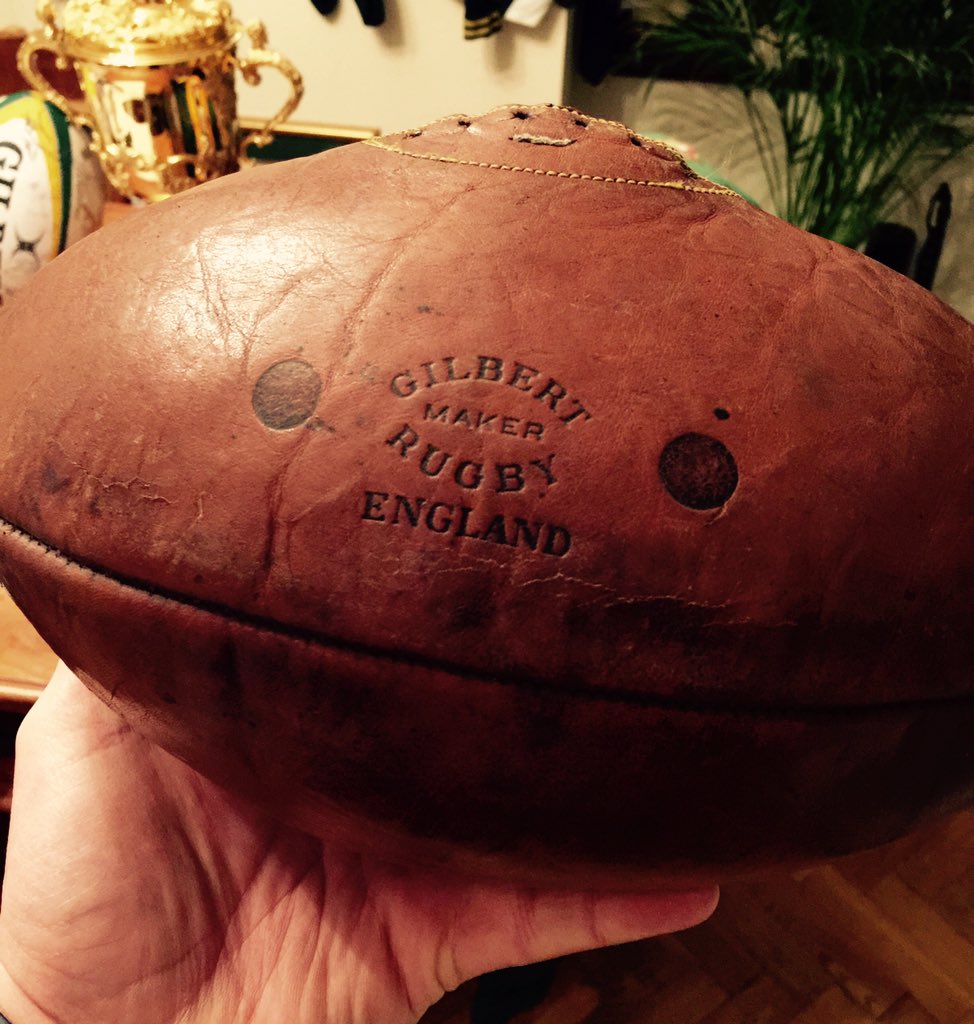 WorldXV's tweet photo. @GILBERT_RUGBY could you please tell me roughly what year this old badboy was in use or manufactured? https://t.co/B1cBWVYk8D