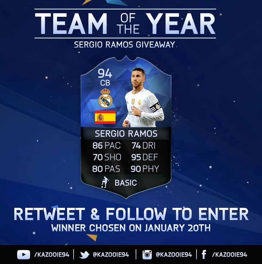Kazooie94's tweet photo. Retweet &amp; Follow for a chance to win #TOTY Sergio Ramos! https://t.co/zFkajNp4p8