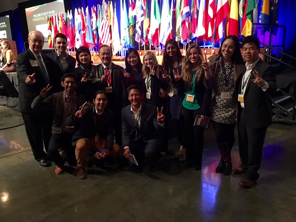 RotaryLA5's tweet image. #FightOn 4 Peace! @USC @Rotaract with @Rotary PRIP Gary Huang and TFR Trustee Paul Netzel at World Peace Conference