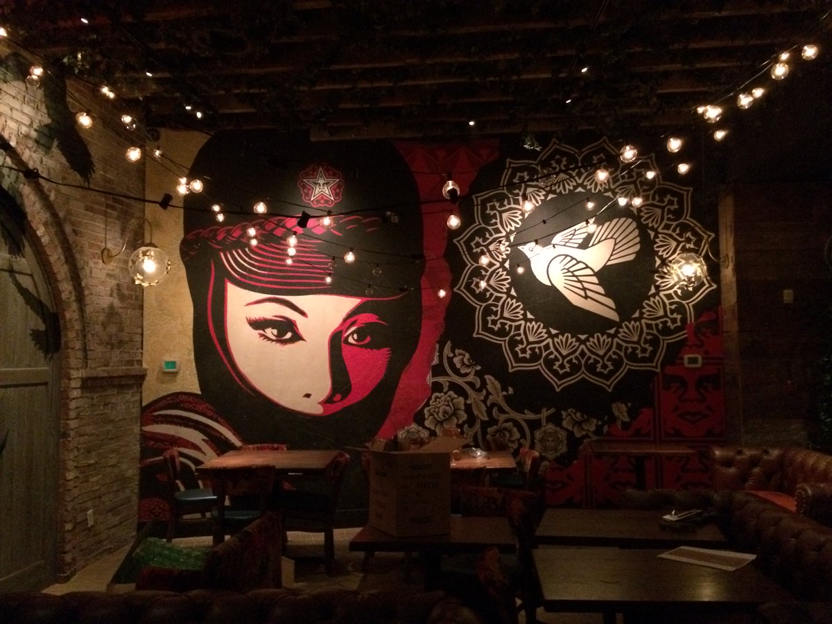CulinaryInsider's tweet photo. Secret Garden @vandalnewyork with #streetart by @OBEYGIANT and @Eelus @SantosCooks Most murals created in 1-3 days https://t.co/aVULn3QqSq