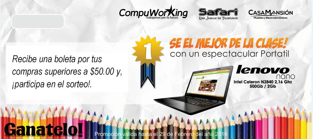 CompuWorkingSAS's tweet photo. ¡El ganador puedes ser tu!
Regresa a clases con la mejor #Tecnología.
#Compuworking #SafariPc https://t.co/TdXZYdo0Qb