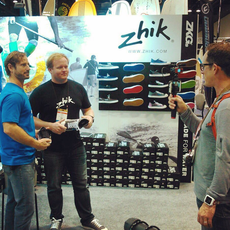 zhikglobal's tweet photo. #ZhikTeam #paddler #AdamPollock with our #ZhikUSA man Trey talking to @SUPmullet about #ZKG @surfexpo🎙🎥 https://t.co/Bg1R8vqkUw
