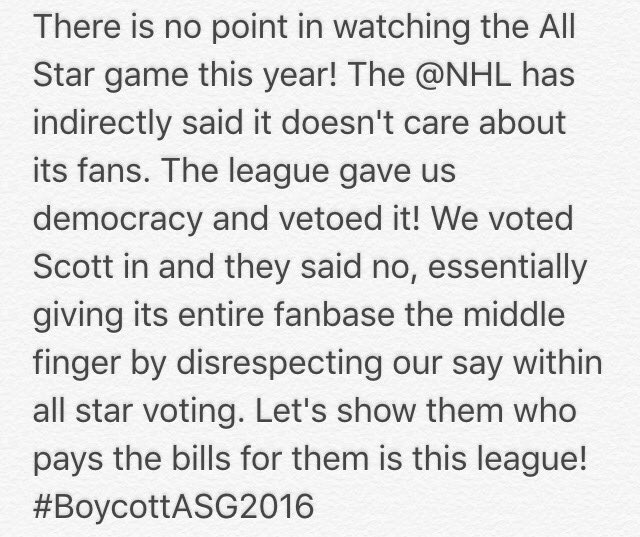 ASGScott's tweet photo. #BoycottASG2016 https://t.co/QvCMGYGoN2