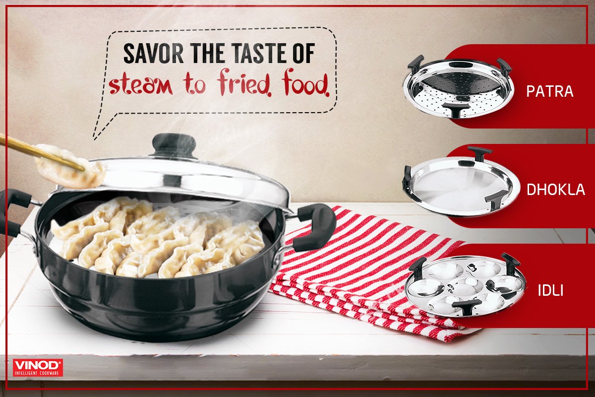 Vinod_Cookware's tweet photo. #Vinodcookware #MultiPurpose #Multikadai combines the magic of dhokla, idli and patra plates all at a time https://t.co/QiFuK1TIM2