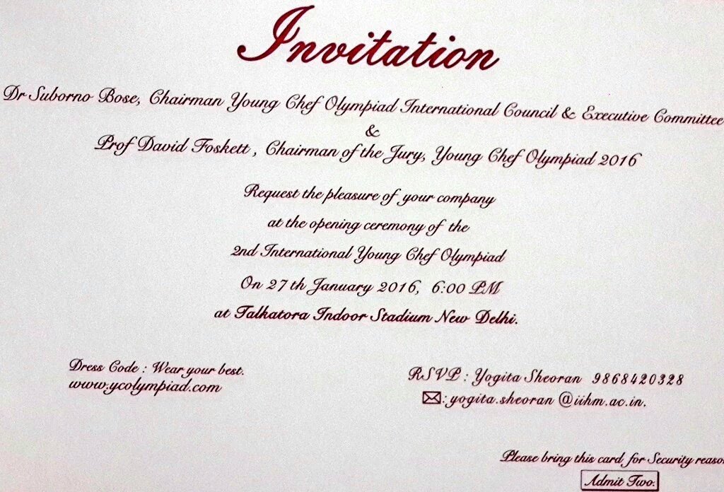 ajitfnb's tweet photo. Here are the open #invitation  to all the #friends #professionals #hotelier #chefs for opening #ceremony of #YCO https://t.co/BkVIcd8n8E