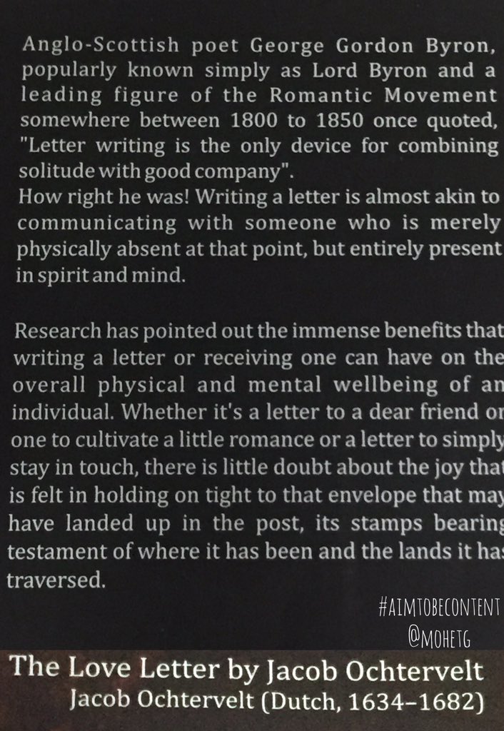 MohetG's tweet photo. When you #WriteALetter, your first #thought is imprinted on #paper. #Write a #letter if you #care. #AimToBeContent https://t.co/wjjhtSa8MF