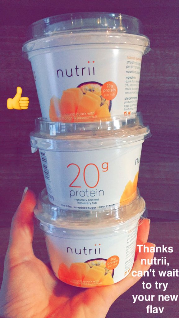 TanyaNFitness's tweet photo. Can't wait to dig into @nutriiofficial new flavour mango &amp; passionfruit! Perfect high protein snack. #nutrii #quark https://t.co/2XxT0wKfoZ