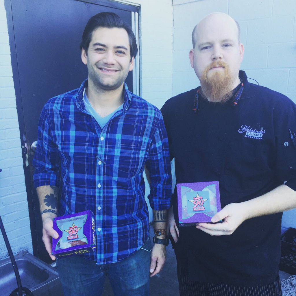 NATCOfsm's tweet photo. Kelly McCann, executive chef of @Galatoires_BR and his sous chef chad Christie with their #kingcake from #natco https://t.co/KiPSiJcxJY