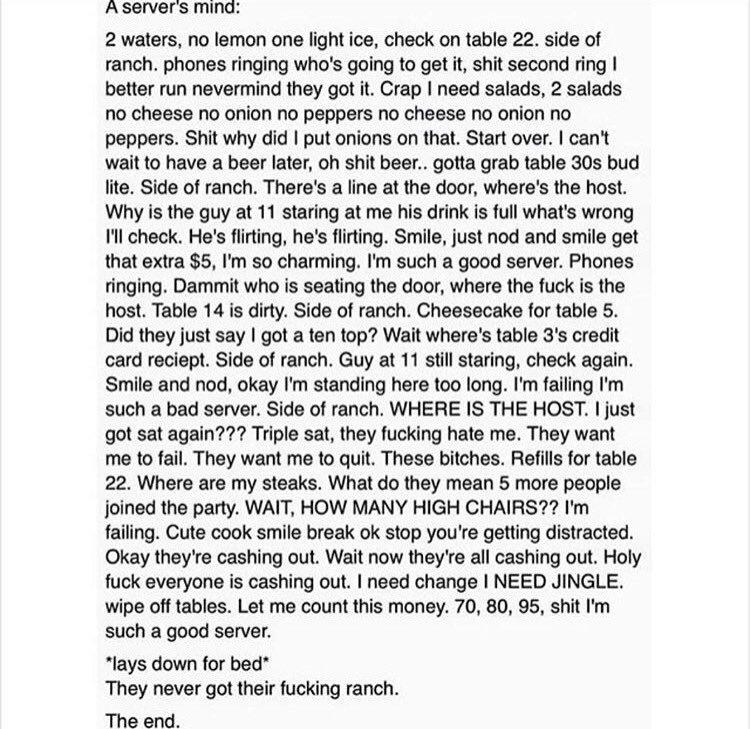 jesss_dale's tweet photo. If you're a server please read this #soaccurate https://t.co/Ni8NFxrCUb