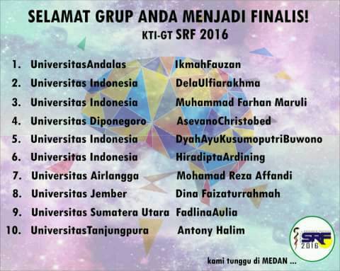 ini finalis scripta research festival 2016! good luck !