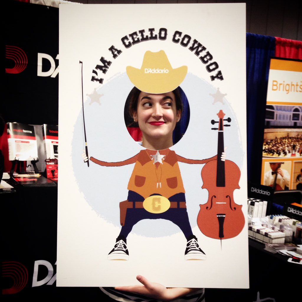 DAddarioOrch's tweet photo. Unleash your inner cello cowboy! If you're at #FMEA2016 come hang out at booth #2008! @FLMusicED https://t.co/6LqemAIGa4